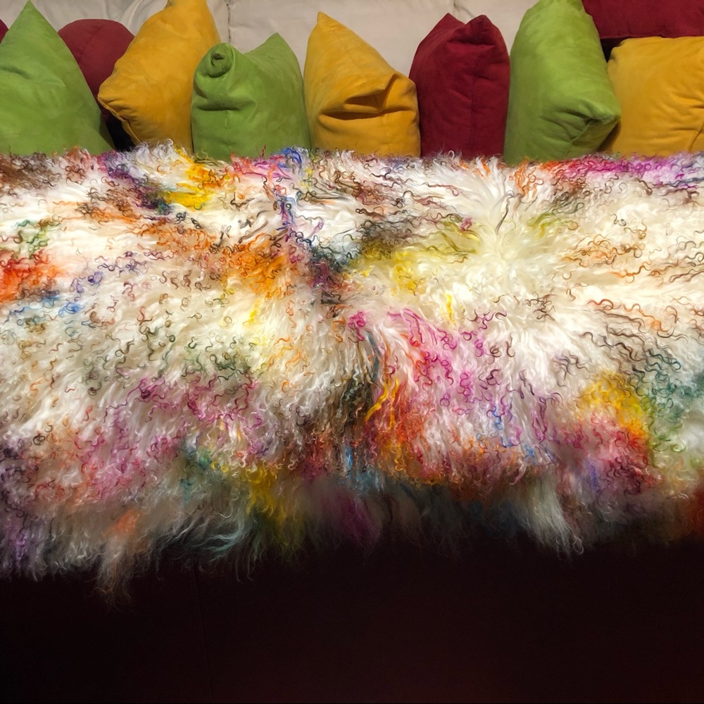 Rainbow Tibetan Lamb Rug